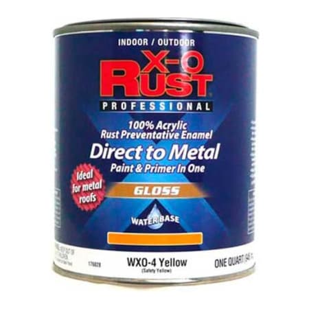 General Paint Rust Preventative Paint/Primer, Gloss, Water Base, Safety Yellow, 1 qt 176828